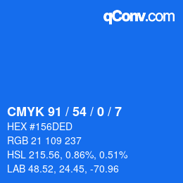 カラーコード: CMYK 91 / 54 / 0 / 7 | qconv.com