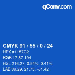 カラーコード: CMYK 91 / 55 / 0 / 24 | qconv.com