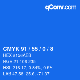 Color code: CMYK 91 / 55 / 0 / 8 | qconv.com