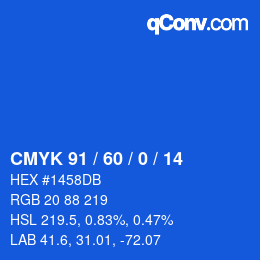 カラーコード: CMYK 91 / 60 / 0 / 14 | qconv.com
