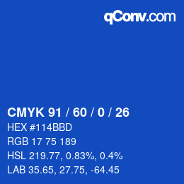 Color code: CMYK 91 / 60 / 0 / 26 | qconv.com