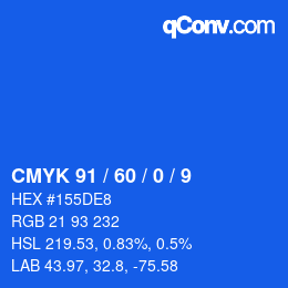 カラーコード: CMYK 91 / 60 / 0 / 9 | qconv.com