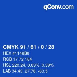 颜色代码: CMYK 91 / 61 / 0 / 28 | qconv.com