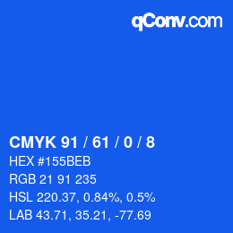Color code: CMYK 91 / 61 / 0 / 8 | qconv.com