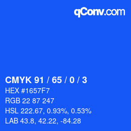 Código de color: CMYK 91 / 65 / 0 / 3 | qconv.com