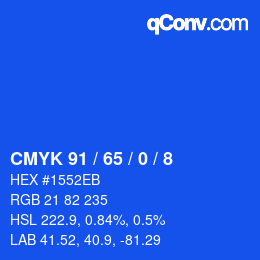 カラーコード: CMYK 91 / 65 / 0 / 8 | qconv.com
