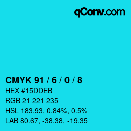 Color code: CMYK 91 / 6 / 0 / 8 | qconv.com