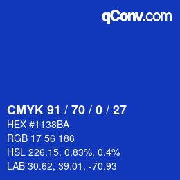 Color code: CMYK 91 / 70 / 0 / 27 | qconv.com