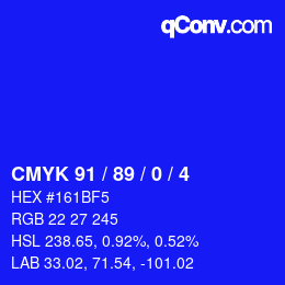 Color code: CMYK 91 / 89 / 0 / 4 | qconv.com