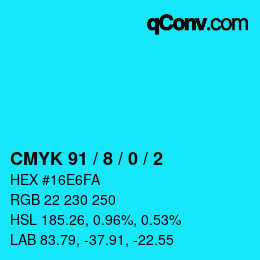 Farbcode: CMYK 91 / 8 / 0 / 2 | qconv.com