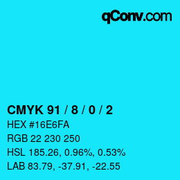 Color code: CMYK 91 / 8 / 0 / 2 | qconv.com