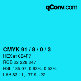 Código de color: CMYK 91 / 8 / 0 / 3 | qconv.com