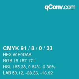 Color code: CMYK 91 / 8 / 0 / 33 | qconv.com