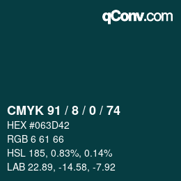 颜色代码: CMYK 91 / 8 / 0 / 74 | qconv.com