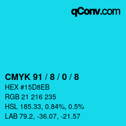 Farbcode: CMYK 91 / 8 / 0 / 8 | qconv.com