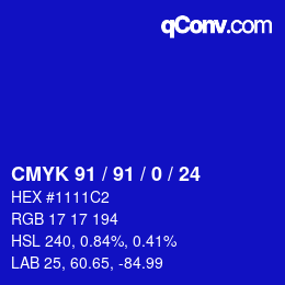 Color code: CMYK 91 / 91 / 0 / 24 | qconv.com