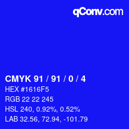 Color code: CMYK 91 / 91 / 0 / 4 | qconv.com