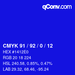 Color code: CMYK 91 / 92 / 0 / 12 | qconv.com