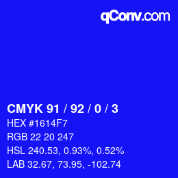 カラーコード: CMYK 91 / 92 / 0 / 3 | qconv.com