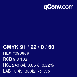 カラーコード: CMYK 91 / 92 / 0 / 60 | qconv.com