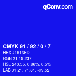 Color code: CMYK 91 / 92 / 0 / 7 | qconv.com