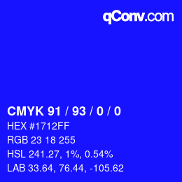 Color code: CMYK 91 / 93 / 0 / 0 | qconv.com