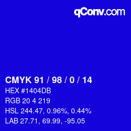 Color code: CMYK 91 / 98 / 0 / 14 | qconv.com