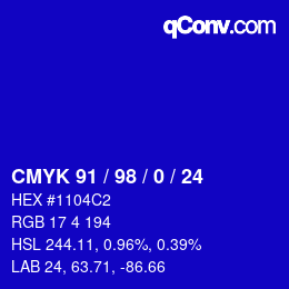 カラーコード: CMYK 91 / 98 / 0 / 24 | qconv.com
