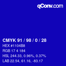Color code: CMYK 91 / 98 / 0 / 28 | qconv.com