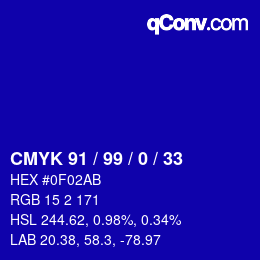 Color code: CMYK 91 / 99 / 0 / 33 | qconv.com