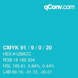 Color code: CMYK 91 / 9 / 0 / 20 | qconv.com
