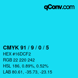 Color code: CMYK 91 / 9 / 0 / 5 | qconv.com