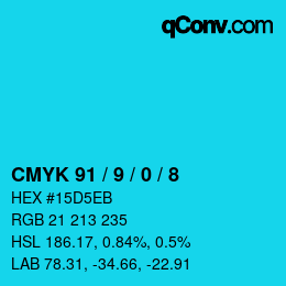 Color code: CMYK 91 / 9 / 0 / 8 | qconv.com