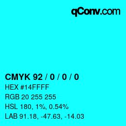 Color code: CMYK 92 / 0 / 0 / 0 | qconv.com