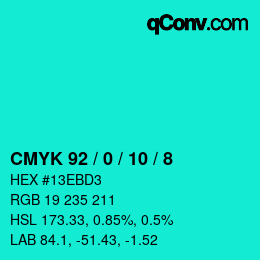 Color code: CMYK 92 / 0 / 10 / 8 | qconv.com