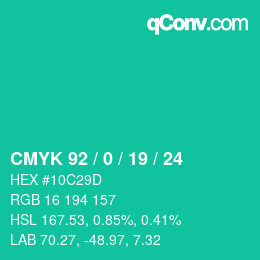 Color code: CMYK 92 / 0 / 19 / 24 | qconv.com