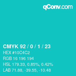 Color code: CMYK 92 / 0 / 1 / 23 | qconv.com