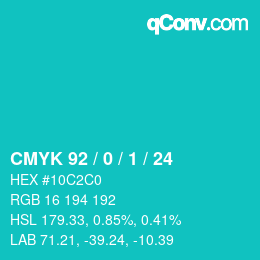 Color code: CMYK 92 / 0 / 1 / 24 | qconv.com