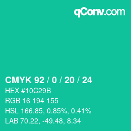 Color code: CMYK 92 / 0 / 20 / 24 | qconv.com