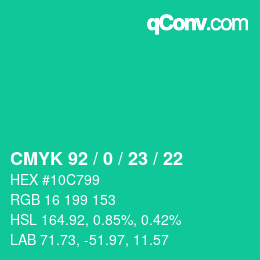 Color code: CMYK 92 / 0 / 23 / 22 | qconv.com