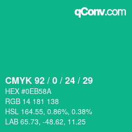Color code: CMYK 92 / 0 / 24 / 29 | qconv.com