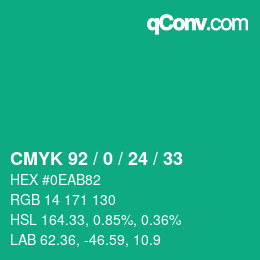 Color code: CMYK 92 / 0 / 24 / 33 | qconv.com