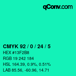 Color code: CMYK 92 / 0 / 24 / 5 | qconv.com