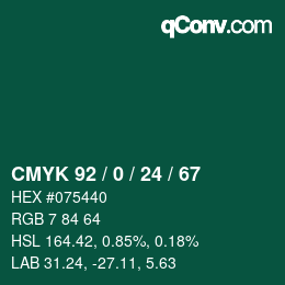 Color code: CMYK 92 / 0 / 24 / 67 | qconv.com