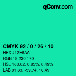 Color code: CMYK 92 / 0 / 26 / 10 | qconv.com