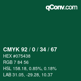 カラーコード: CMYK 92 / 0 / 34 / 67 | qconv.com