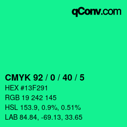 Color code: CMYK 92 / 0 / 40 / 5 | qconv.com