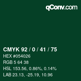 Color code: CMYK 92 / 0 / 41 / 75 | qconv.com