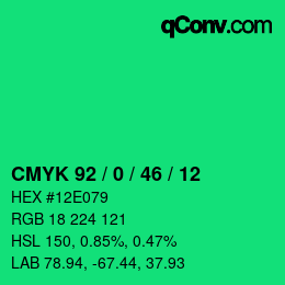 Color code: CMYK 92 / 0 / 46 / 12 | qconv.com