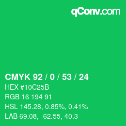 Color code: CMYK 92 / 0 / 53 / 24 | qconv.com
